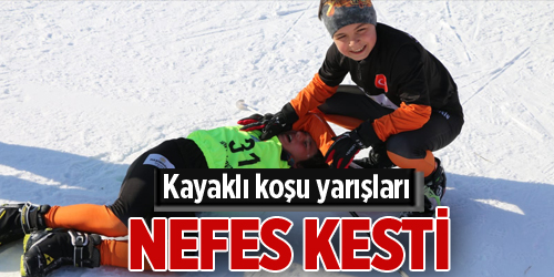 Kayaklı koşu yarışları nefes kesti