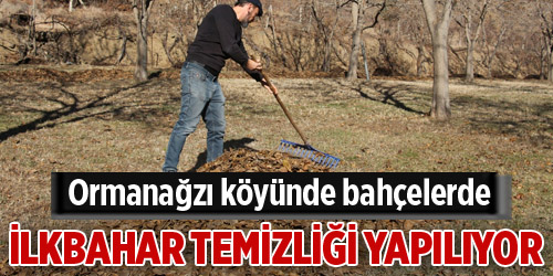 Ormanağzı köyünde bahçelerde ilkbahar temizliği yapılıyor
