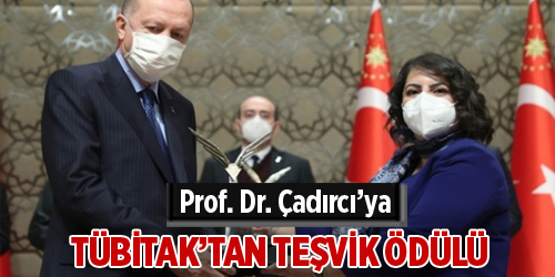 Prof. Dr. Çadırcı’ya TÜBİTAK’tan teşvik ödülü