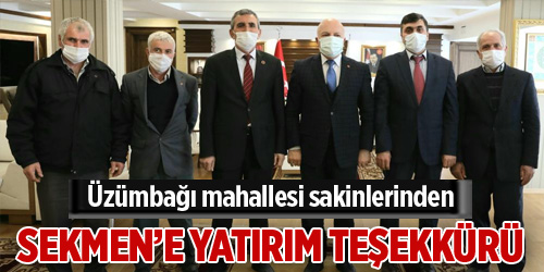 Üzümbağı mahallesi sakinlerinden Başkan Sekmen’e yatırım teşekkürü