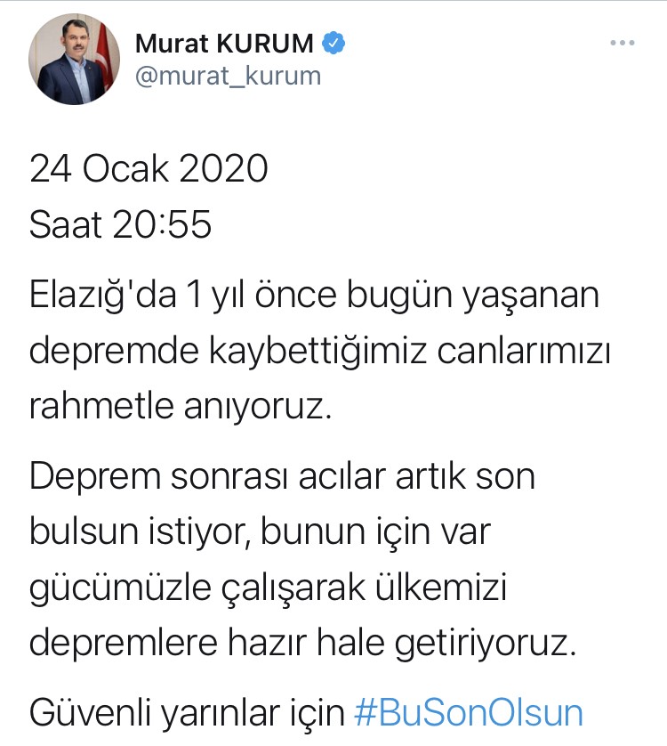 Bakanı Kurum: “Ülkemizi depremlere hazır hale getiriyoruz”