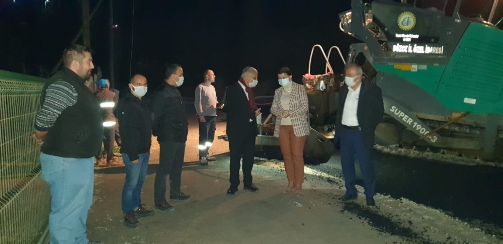 Katı atık tesisi yolu asfaltlanıyor