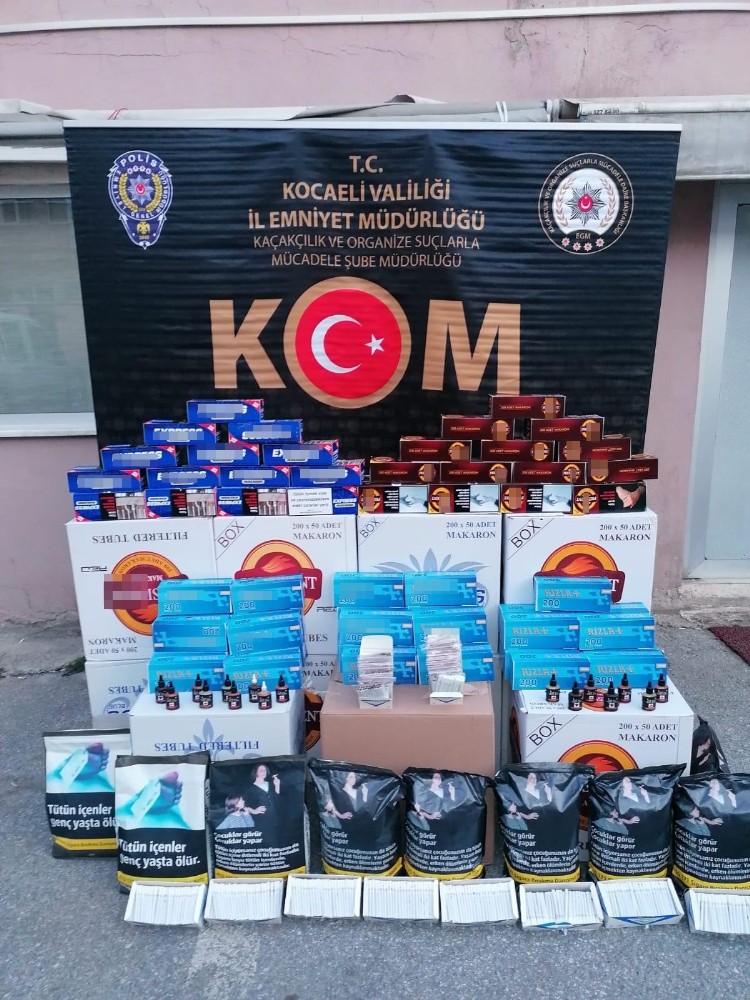 Kocaeli’de 152 bin 120 adet kaçak makaron ele geçirildi