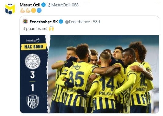 Mesut Özil’den galibiyet paylaşımı