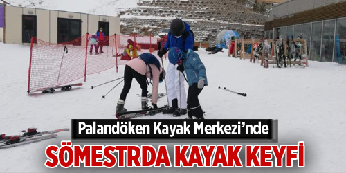 Palandöken’de yarıyıl tatilinde kayak keyfi