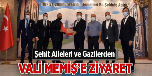 Şehit Aileleri ve Gazilerden Vali Memiş’e ziyaret
